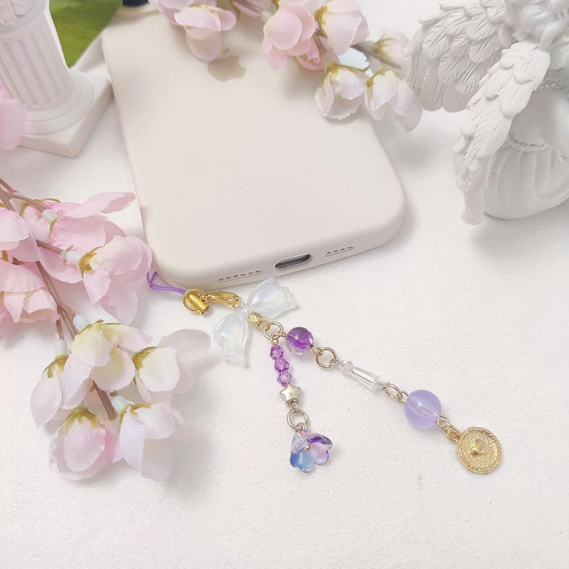 cioatu 1-4PCS Cute Phone Charms Aesthetic Y2K Cell Phone Charms Strap Pink Strawberry Butterfly Star PhoneCharm Y2K Accessories for Bag Keychain Airpods Camera Pendants Decor - Image 3
